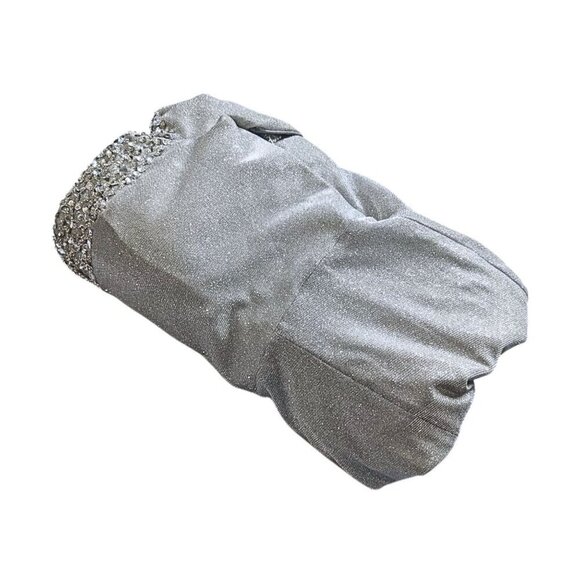 NWT LUNSS Custom Couture Silver Cinderella Wedding/Evening Gown w/Train Sz16/18 - Picture 10 of 10